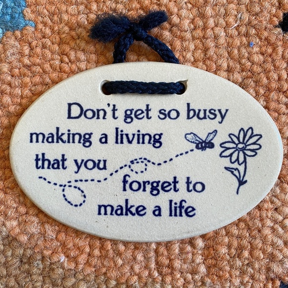 Mountaine Meadows Pottery I Workaholic I Ceramic Wall Plaque - Picture 1 of 5
